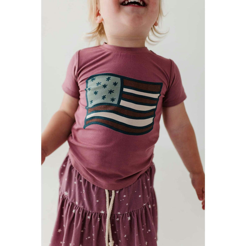 Girl's Short Sleeve Tee American Mini