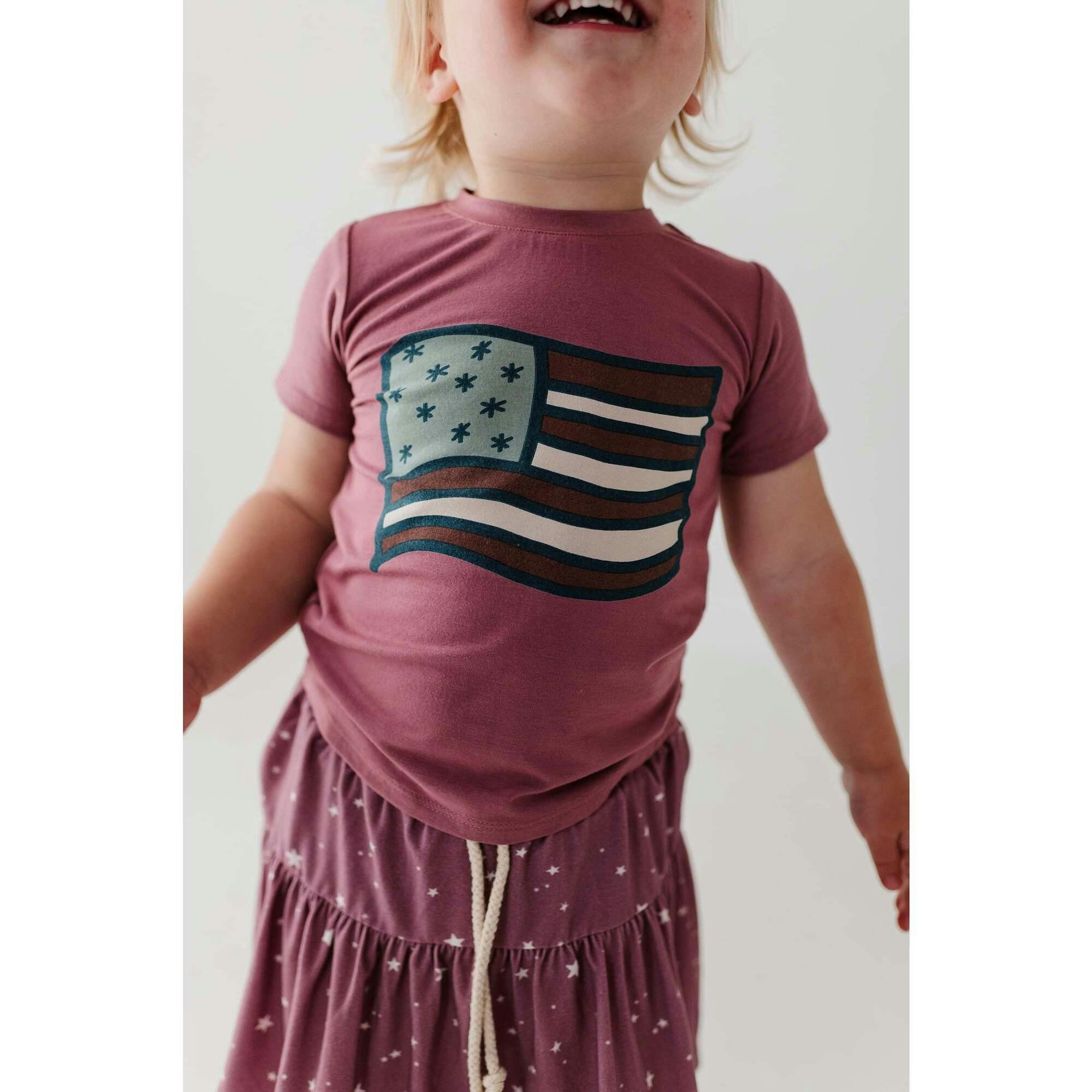 Girl's Short Sleeve Tee American Mini