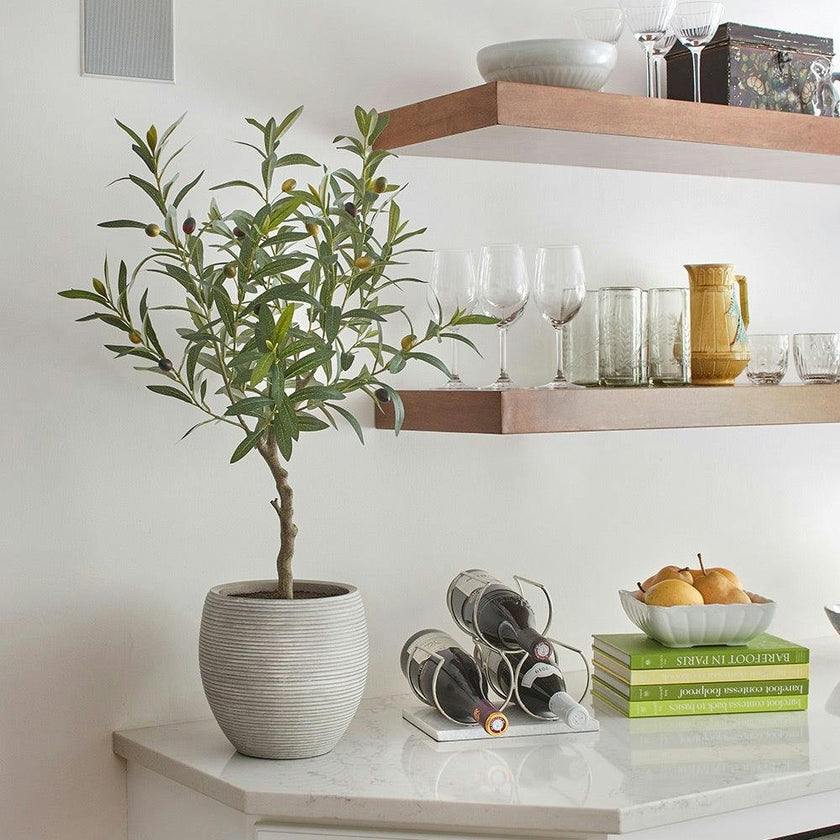 Artificial Olive Topiary Tree with Mediterranean Pot