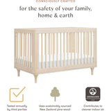 Lolly 3-in-1 Convertible Crib with Toddler Bed Conversion Kit in Washed Natural