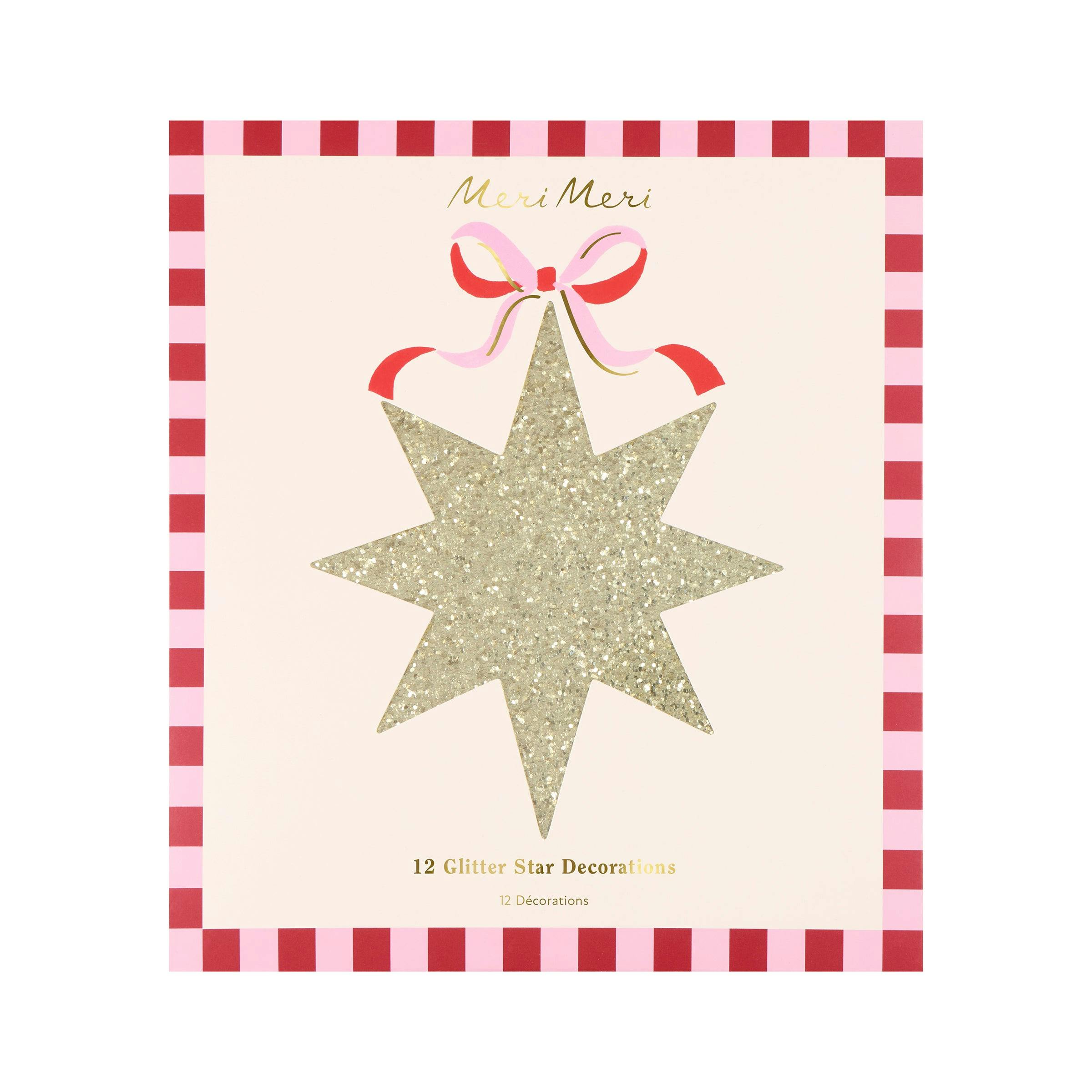 Gold Glitter Hanging Star Decorations