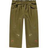 Embroidered Ruched Waist Pants