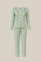 So Soft Henley Pajama Set in Merry Mail Linear
