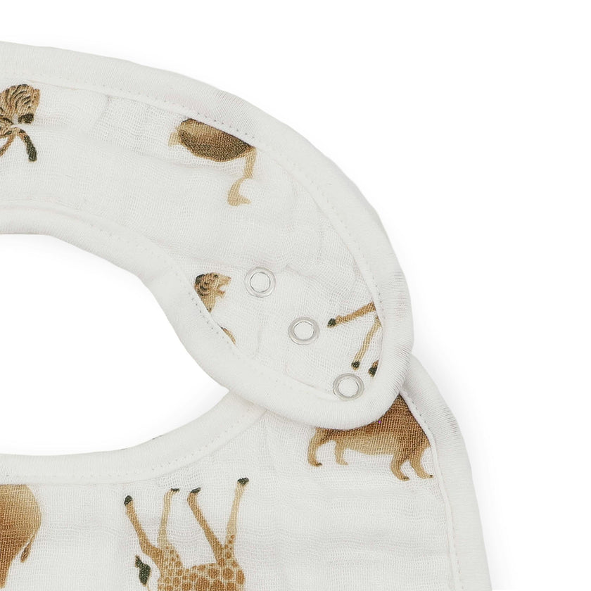 Organic Cotton Muslin Classic Bib 3 Pack - Animal Crackers