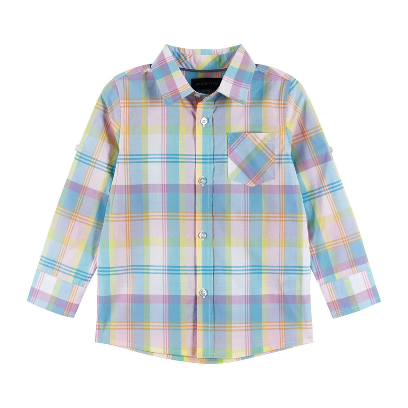 White Plaid Pastel Double-Sided Shirt