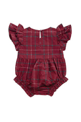 Baby Hattie Romper in Burgundy Plaid