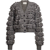 LUELLA STRIPE CARDI | IVORY + BLACK STRIPE