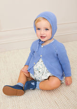 Openwork Knitted Bonnet in Blue (S-L)