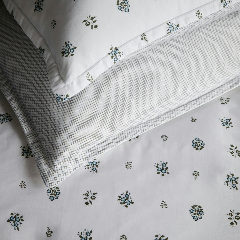 Feuille Bluer Linen Duvet Set