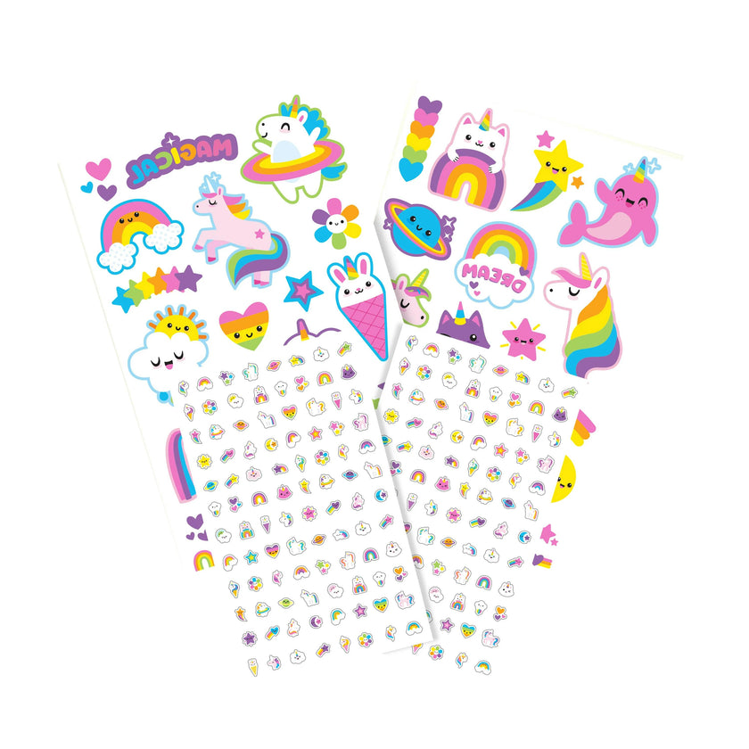 Tattoo-Palooza Temporary Tattoos & Nail Stickers - Unicorns & Rainbows - 225+