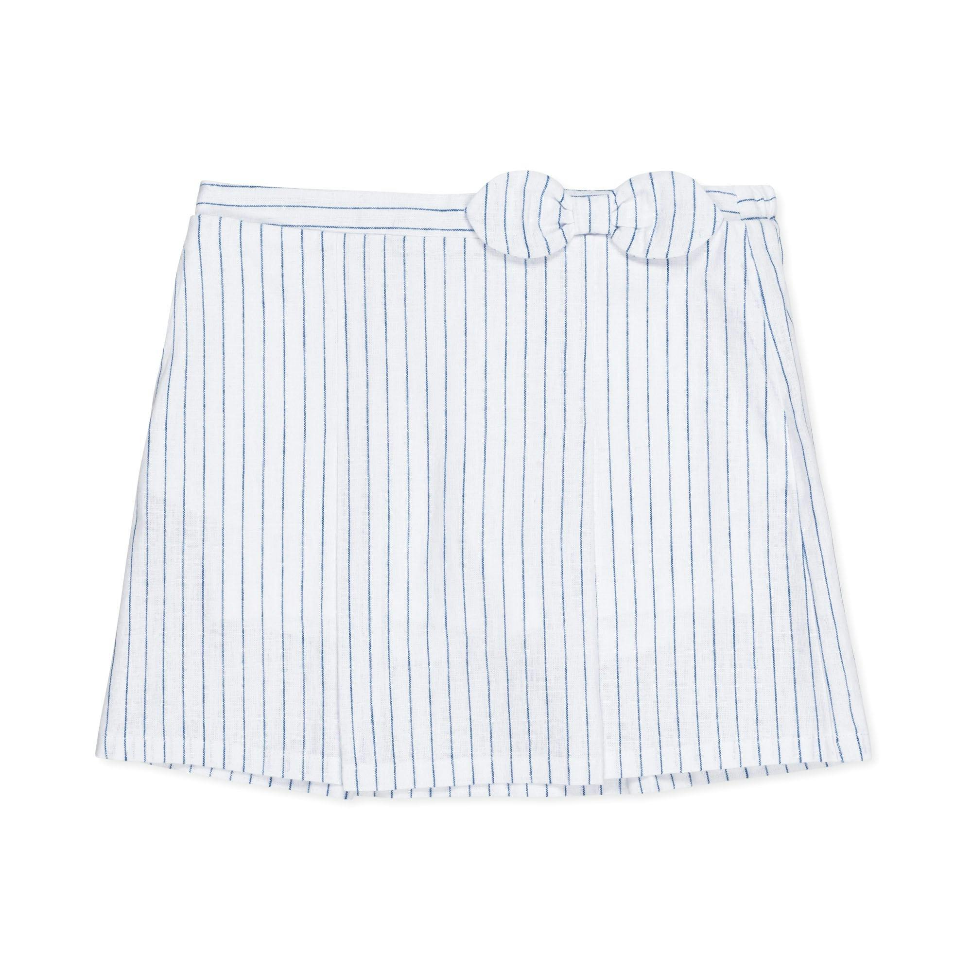 Linen Pleated Bow Skort