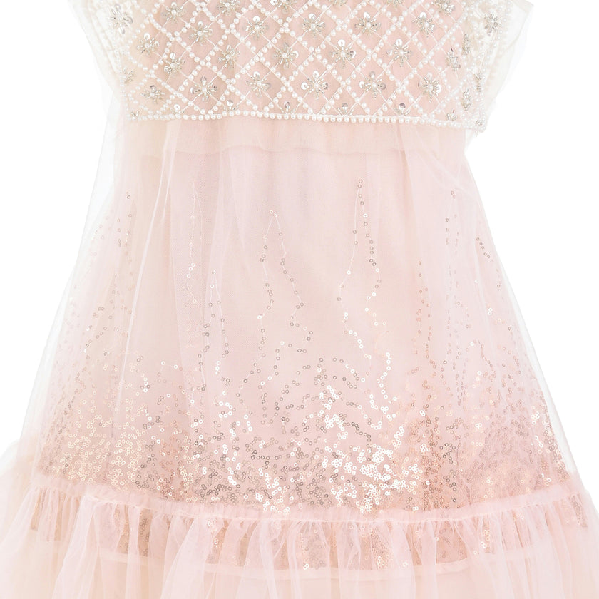 Pink Renoria Lace Sparkle Dress