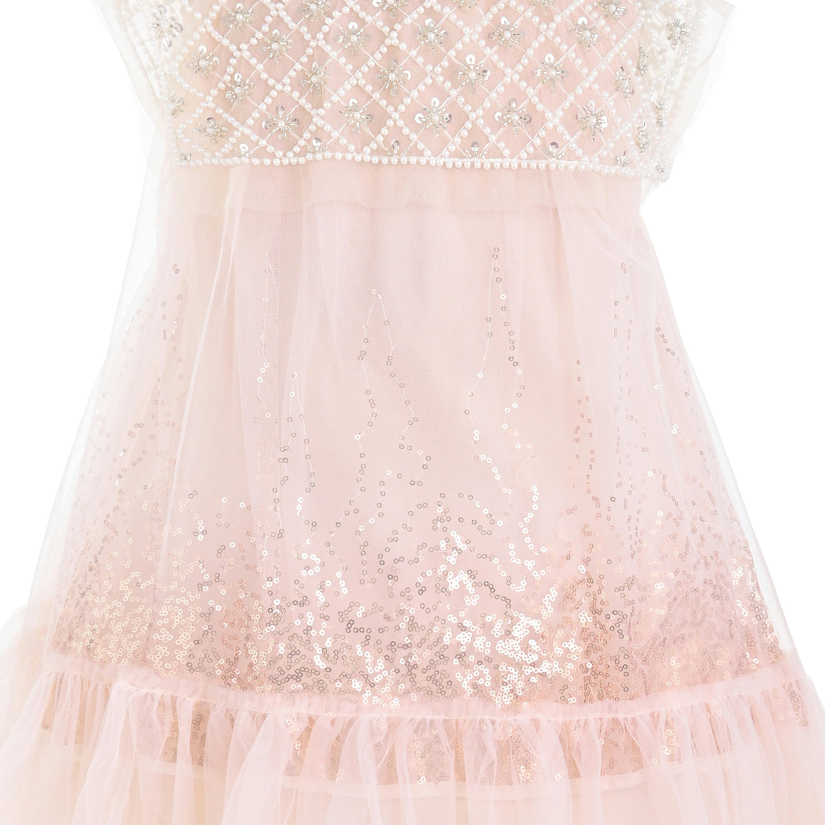 Pink Renoria Lace Sparkle Dress