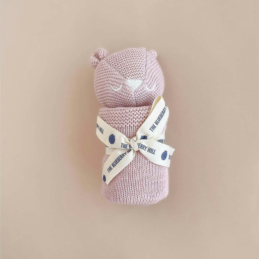 Organic Cotton Bear Lovey, Blush