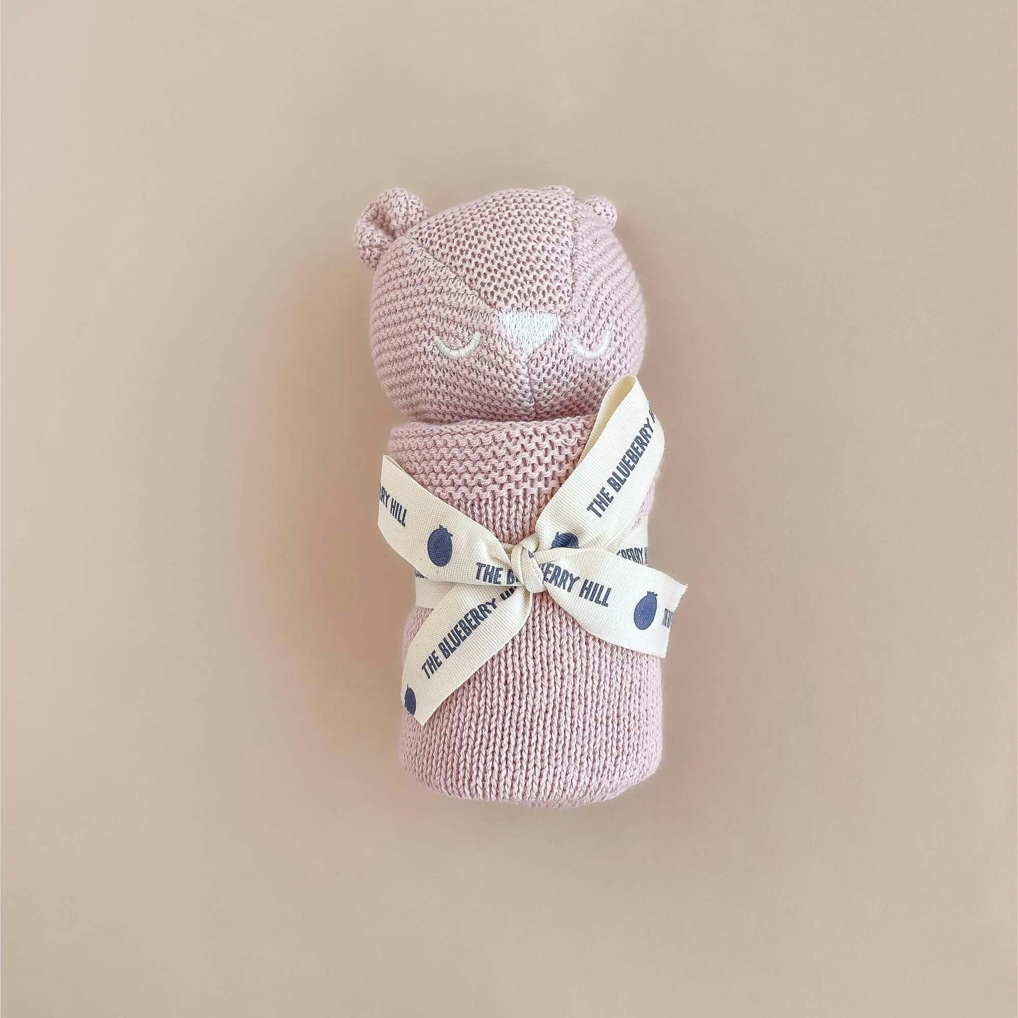 Organic Cotton Bear Lovey, Blush