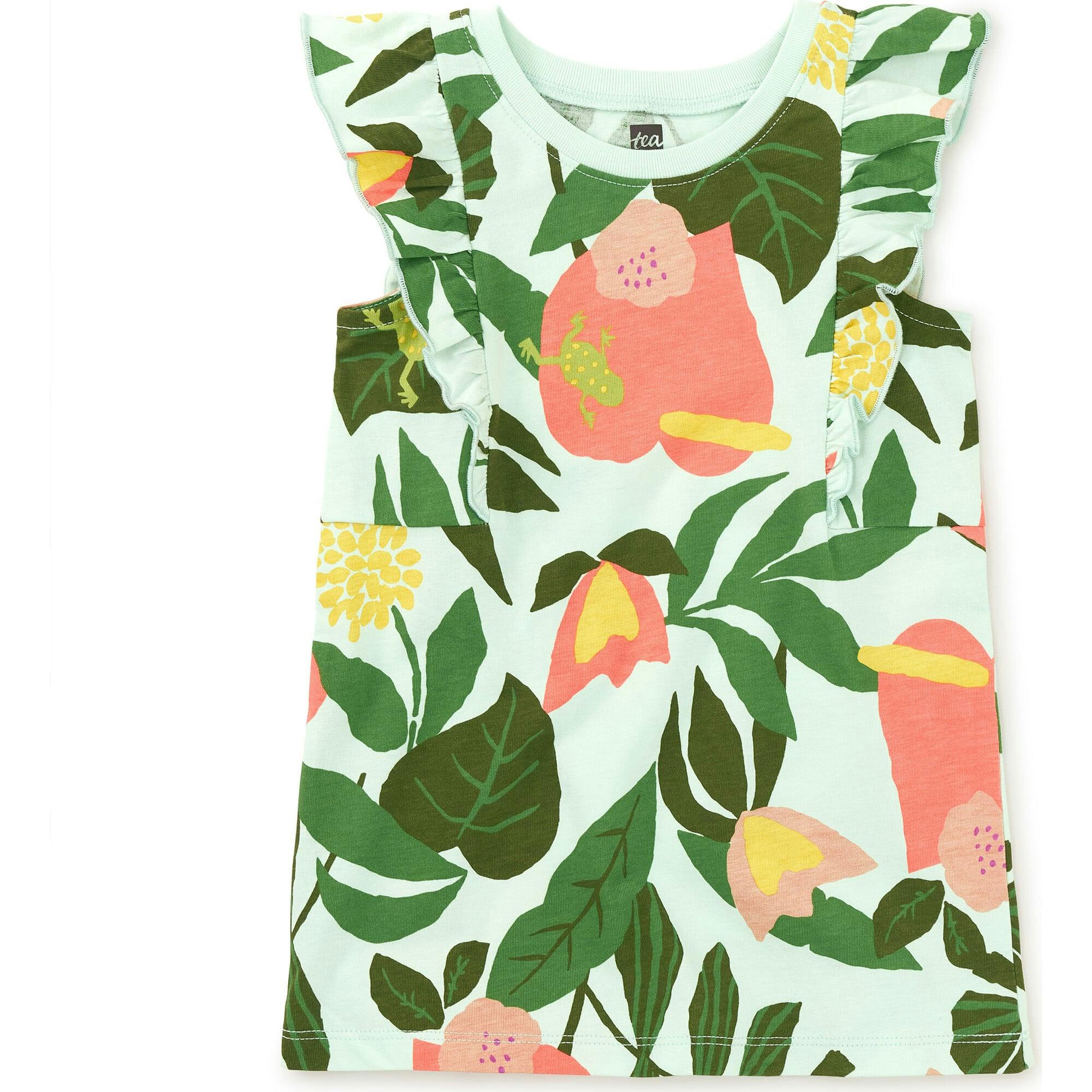Sleeveless Ruffle A-Line Dress, Multi