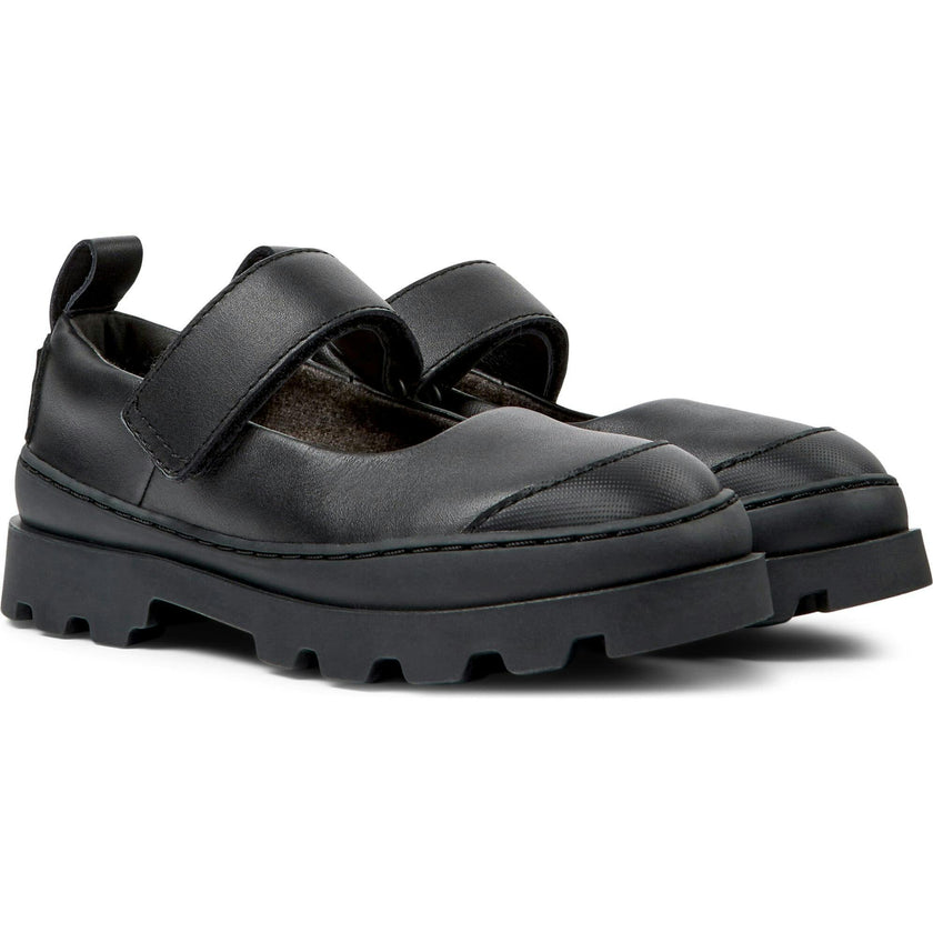 Brutus Leather Mary Jane Shoes, Black
