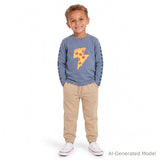 Boys Long Sleeve Tee & Jogger Set | Pizza Lightning-Bolt