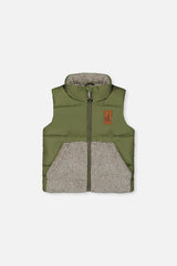 Sleeveless Mid-Season Vest Olive Green