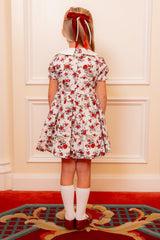 Mini Aveline Dress in Red & Green Rustic Floral