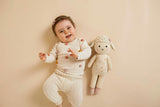 Madeline the lamb 11" natural, marigold, dusty rose, salmon