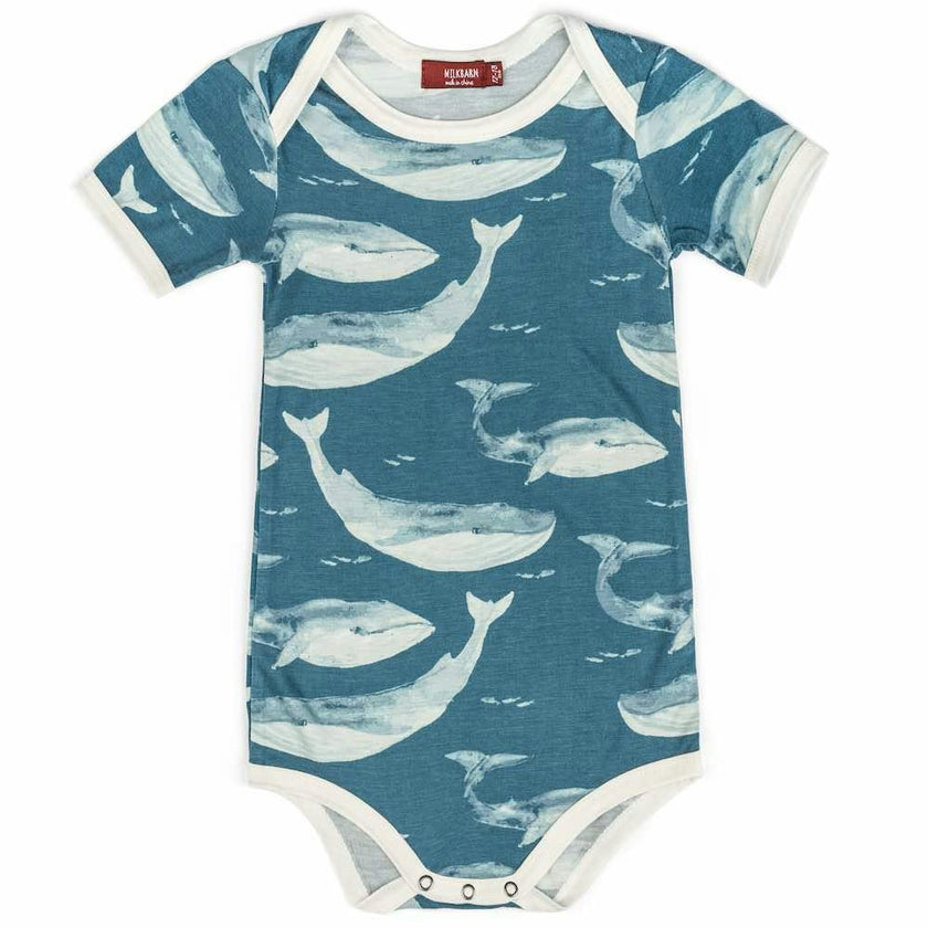 Blue Bamboo Short Sleeve One Piece