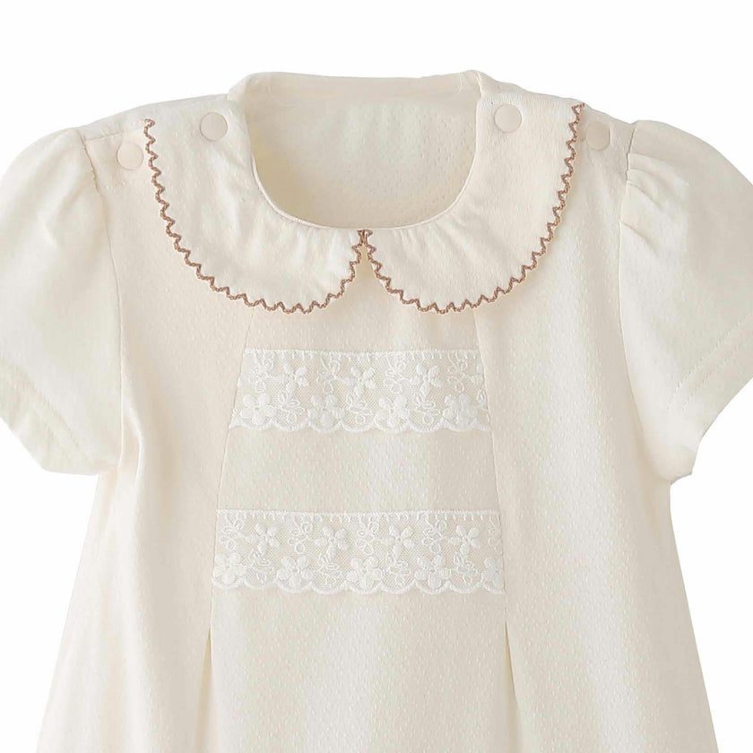 Cream Lace Collar Romper