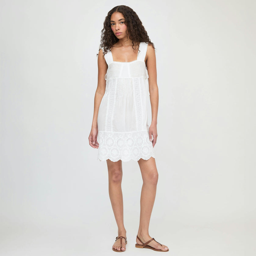 The Lux Mini Nightgown - White Washed Voile