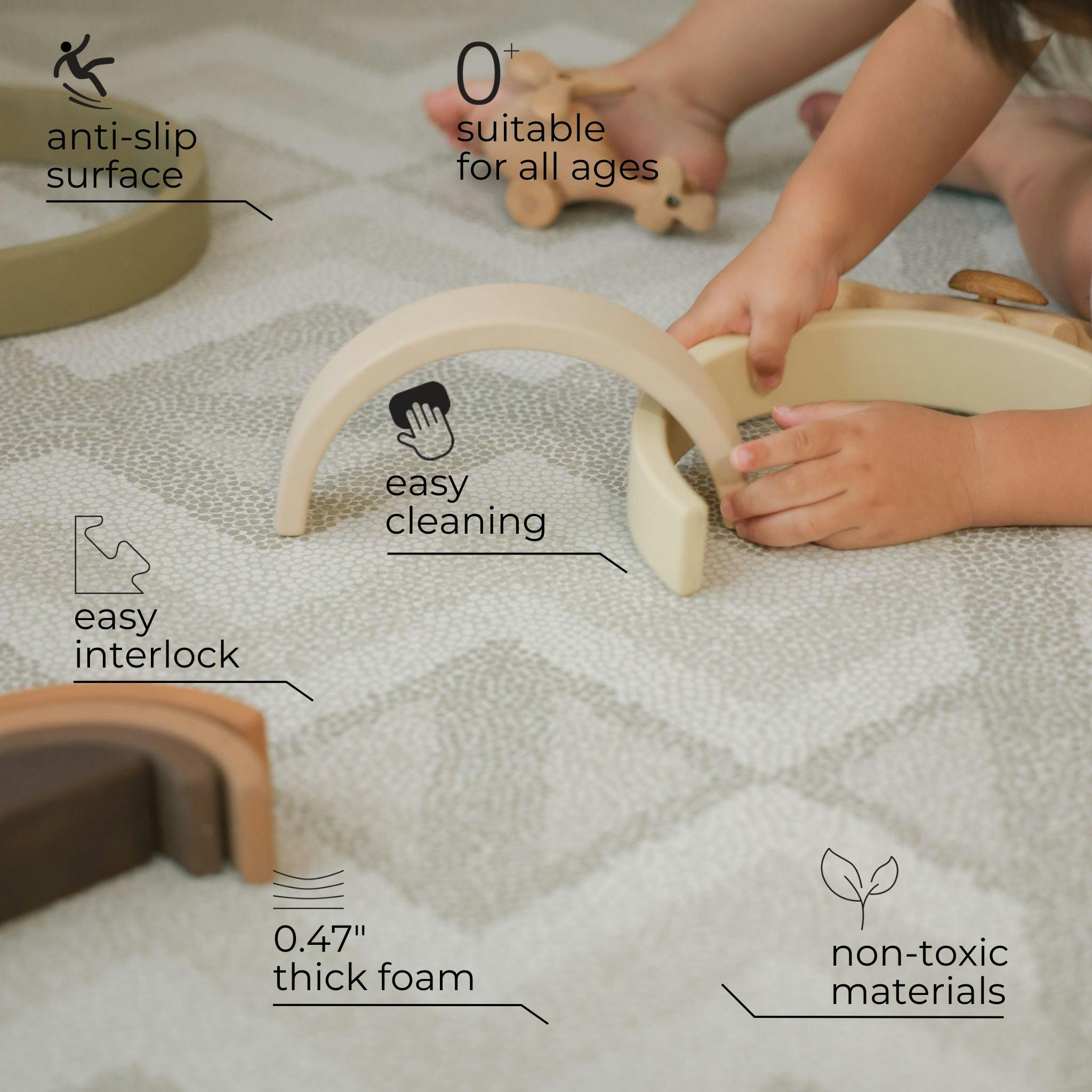 Kilim - Feather Gray - Play Mat, Prints