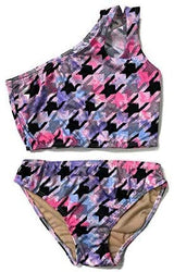 Girl's Two Piece One Shoulder Bathing Suit