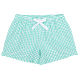 Women's Hepburn Gingham Mint Boxer Shorts