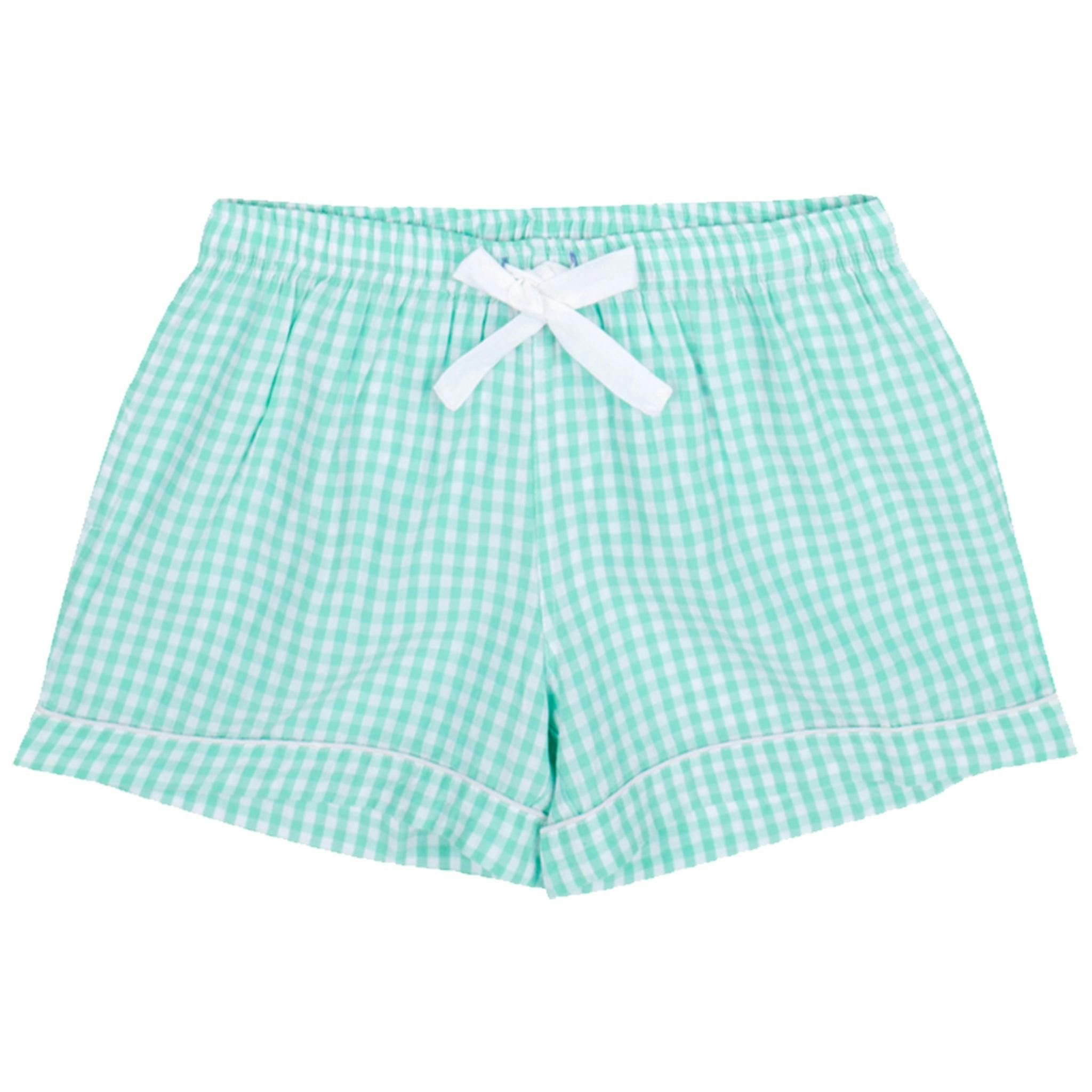 Women's Hepburn Gingham Mint Boxer Shorts