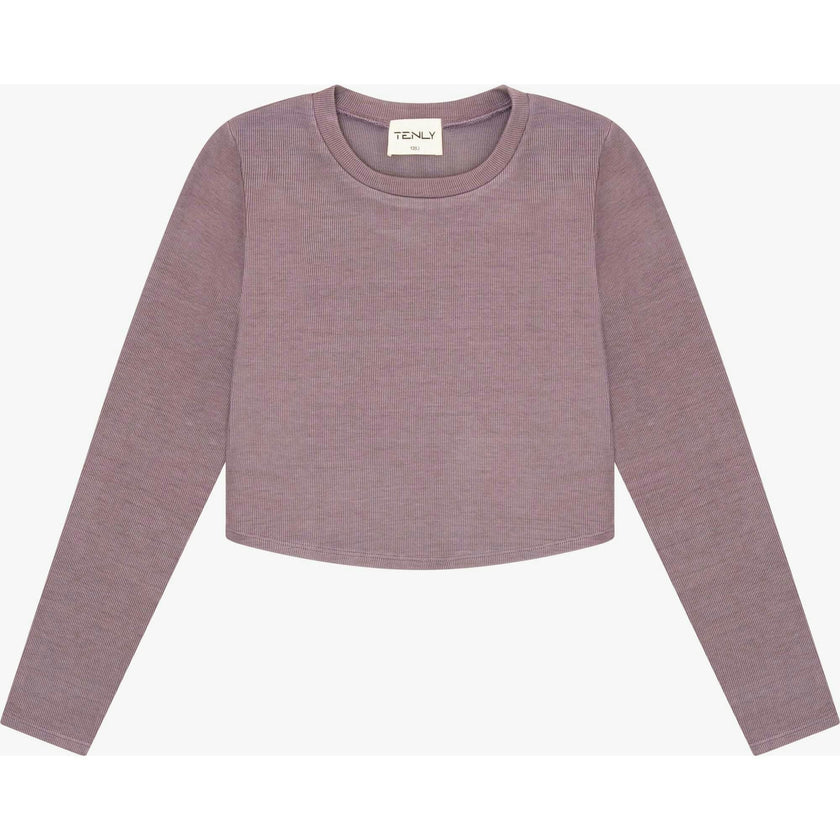 Tenly Rayon Rib Curved Hem L/S Top
