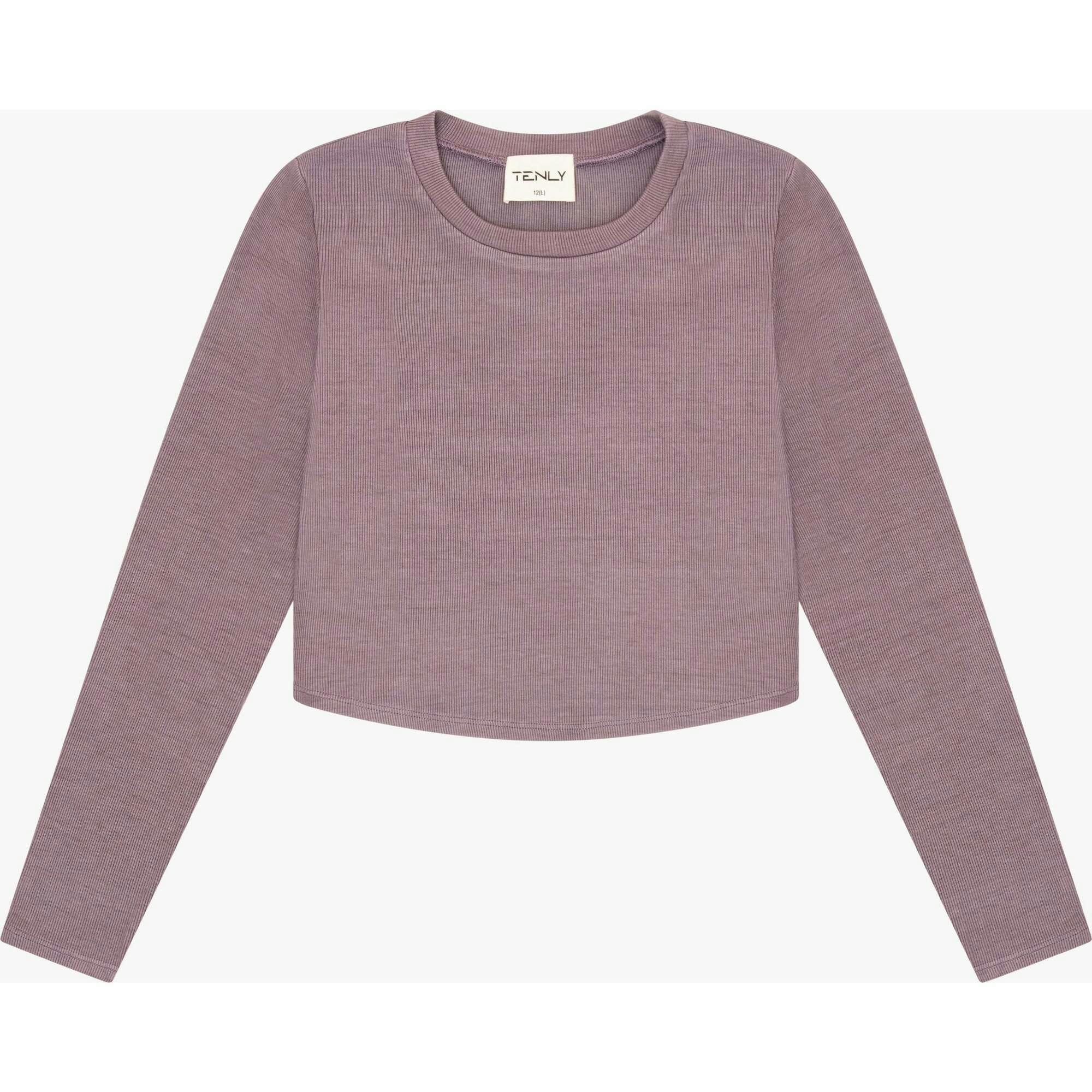 Tenly Rayon Rib Curved Hem L/S Top