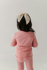 Girls Lettuce Hem Tee in Rose Elegance