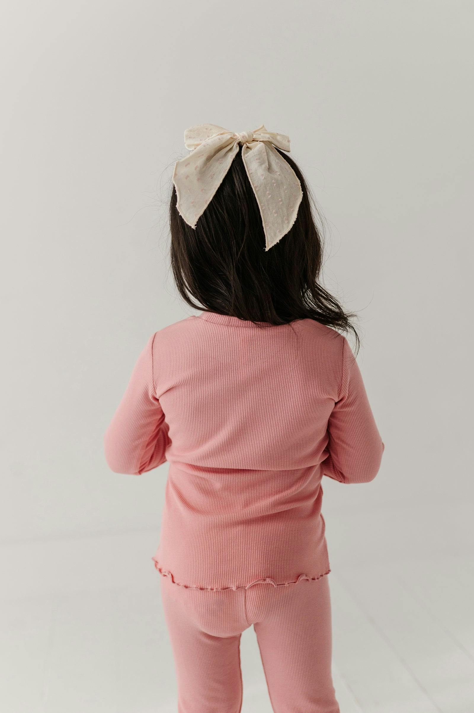 Girls Lettuce Hem Tee in Rose Elegance