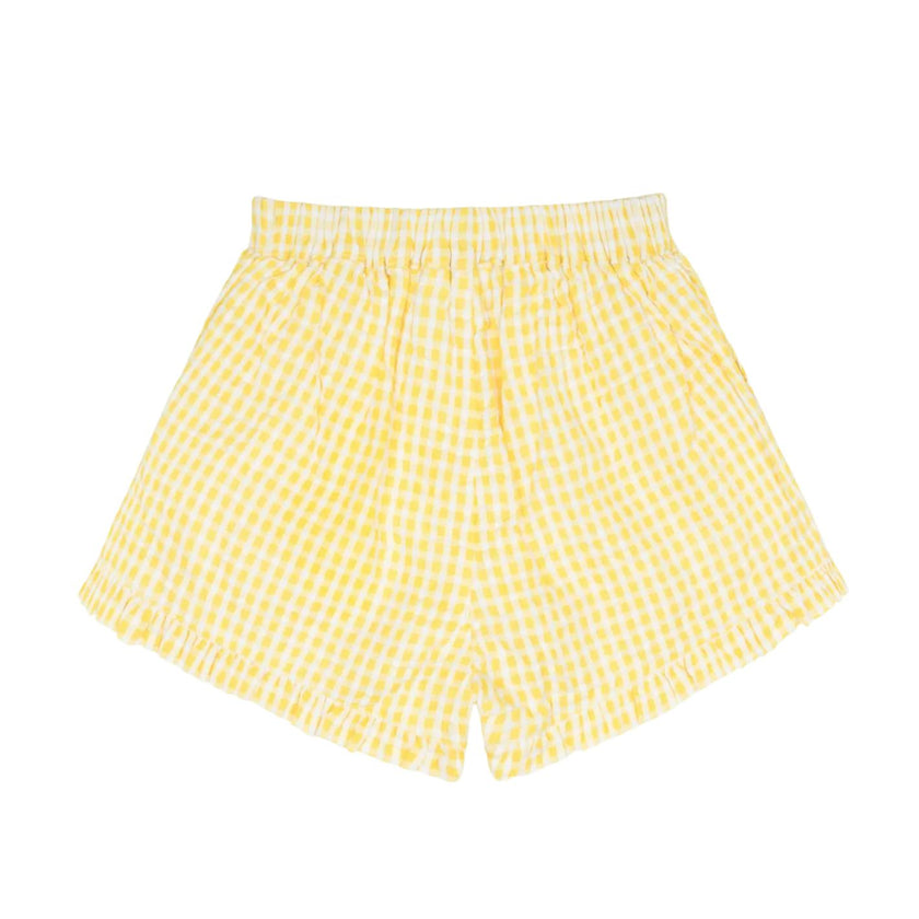 girls soleil gingham ruffle shorts