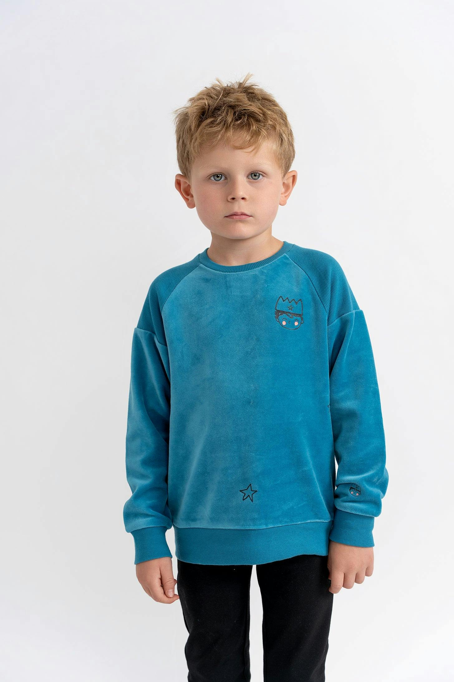 Prince Print Sweatshirt Blue Jay