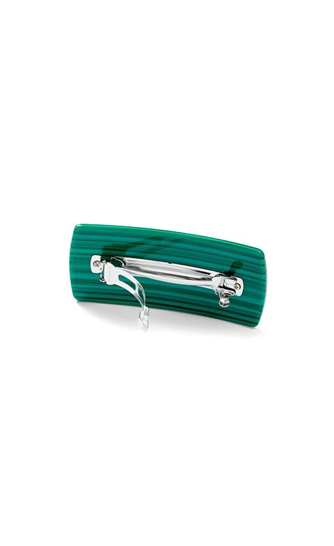 Jumbo Box Barrette in Malachite