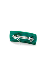 Jumbo Box Barrette in Malachite