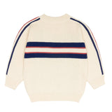 unisex navy and red stripe knit sweater
