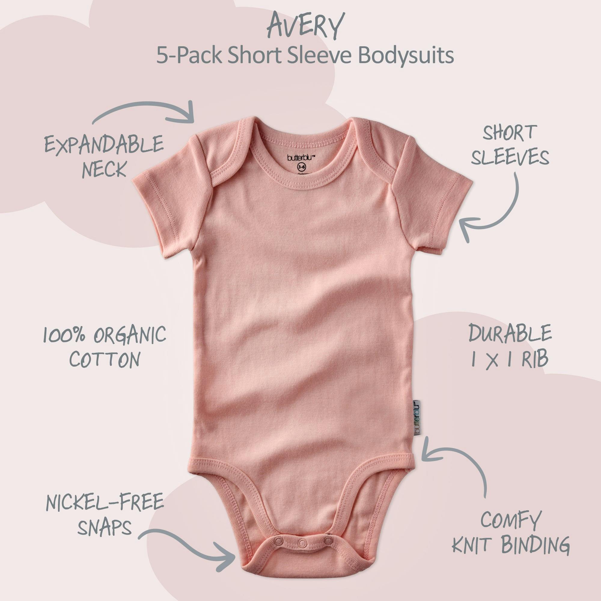AVERY 5-Pack Short Sleeve Bodysuits