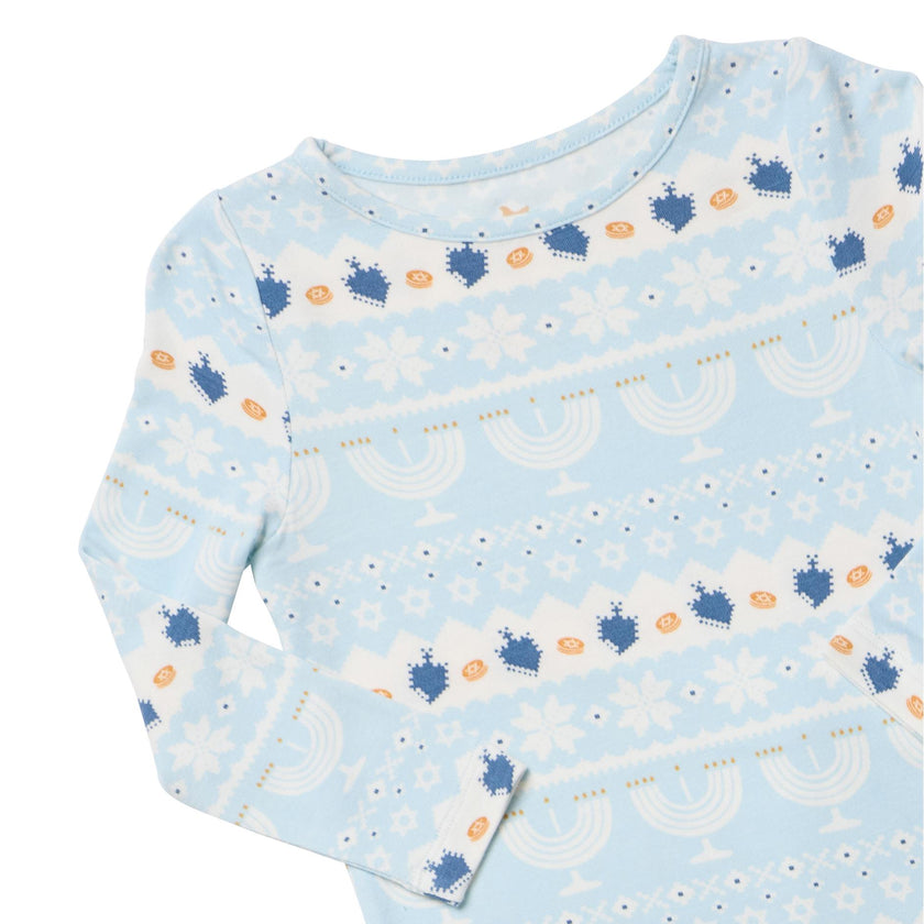 Kids Bamboo PJ Set - Hanukkah Fair Isle