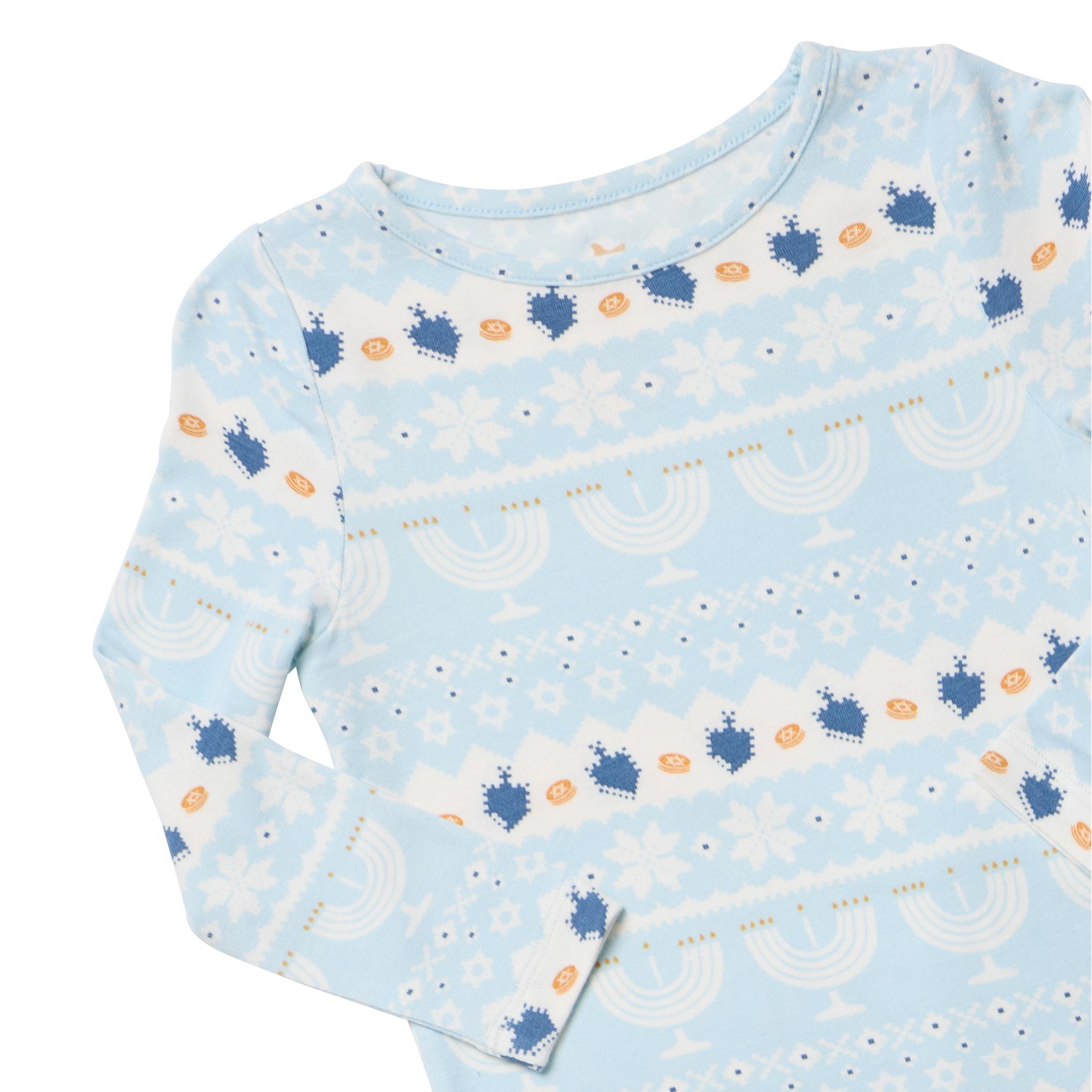Kids Bamboo PJ Set - Hanukkah Fair Isle