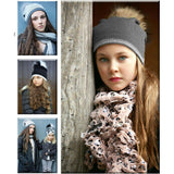 Two Tone Knit Hat (Snap On Pom Sold Separately)