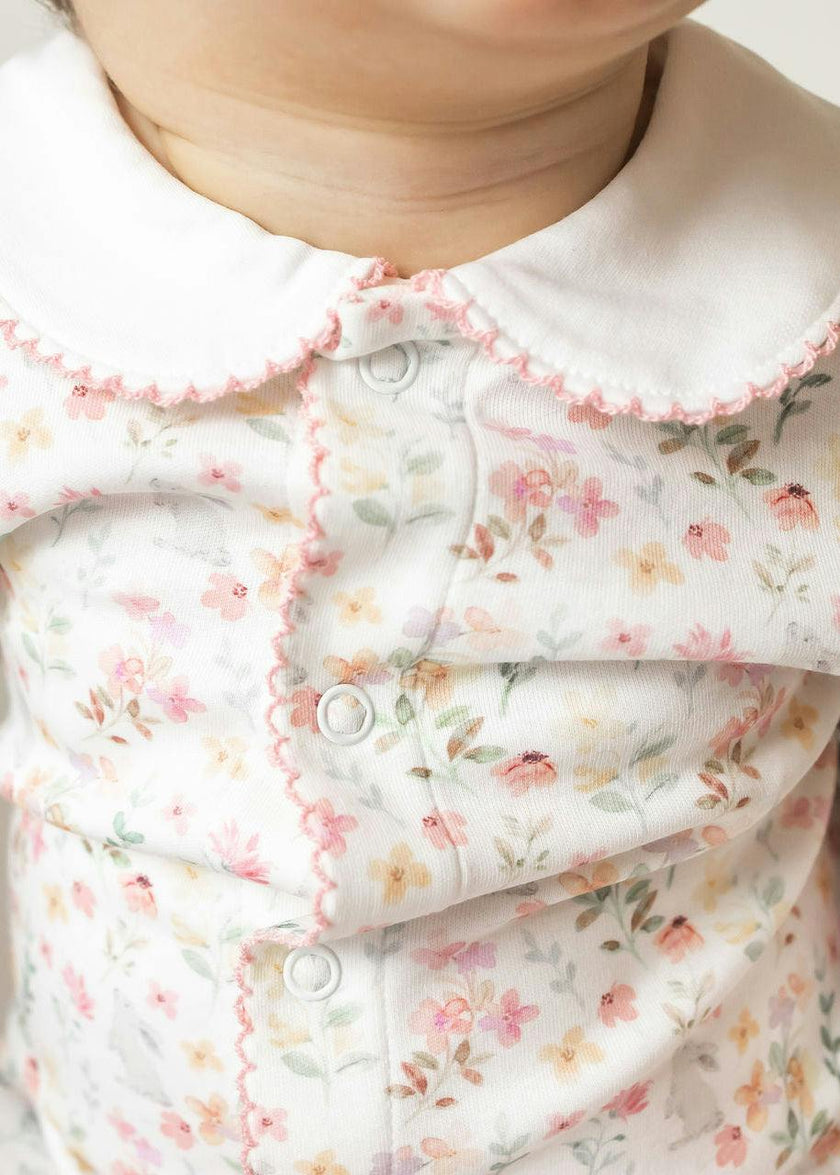 Roller Pups Girl Pima Cotton Baby One-Piece Pajamas