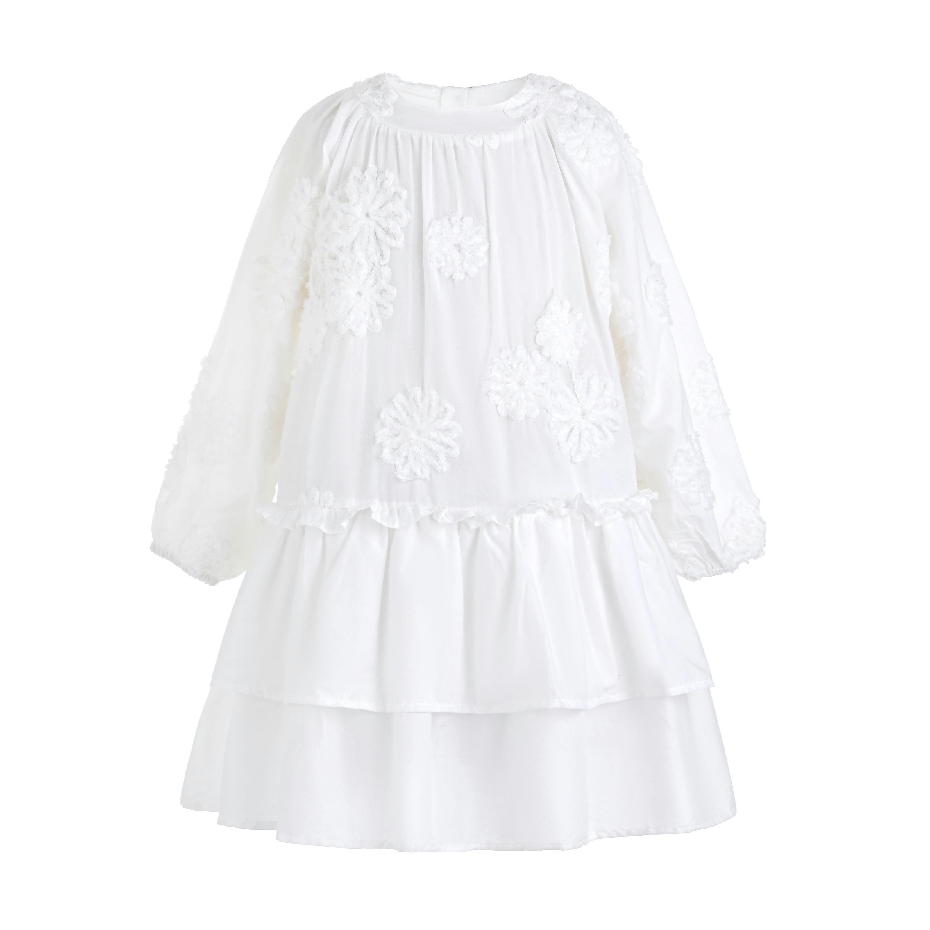 White Tiered Lace Dress