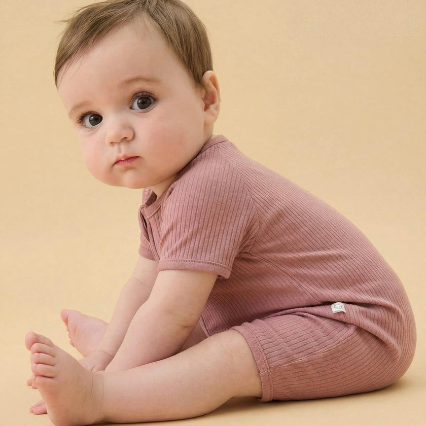 Ribbed Zip Summer Pajamas