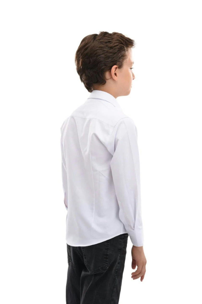 White Solid Dress Shirt