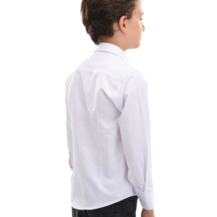 White Solid Dress Shirt